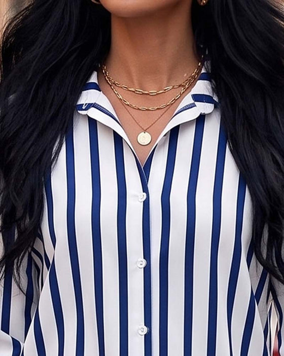 Blouse Gestreept Rug Kruis Onregelmatig