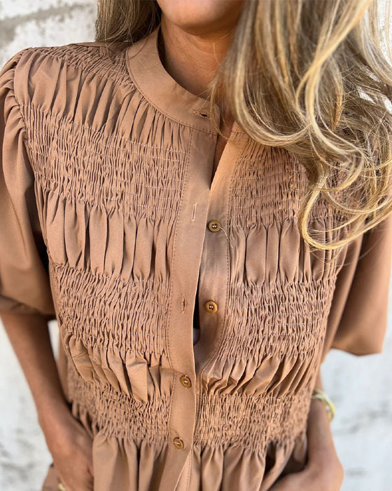 Blouse Casual Mode Korte Mouwen Effen