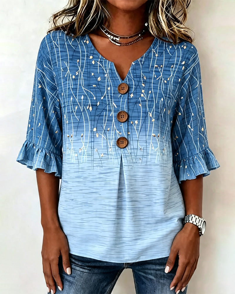Blouse Bedrukt Geruwd
