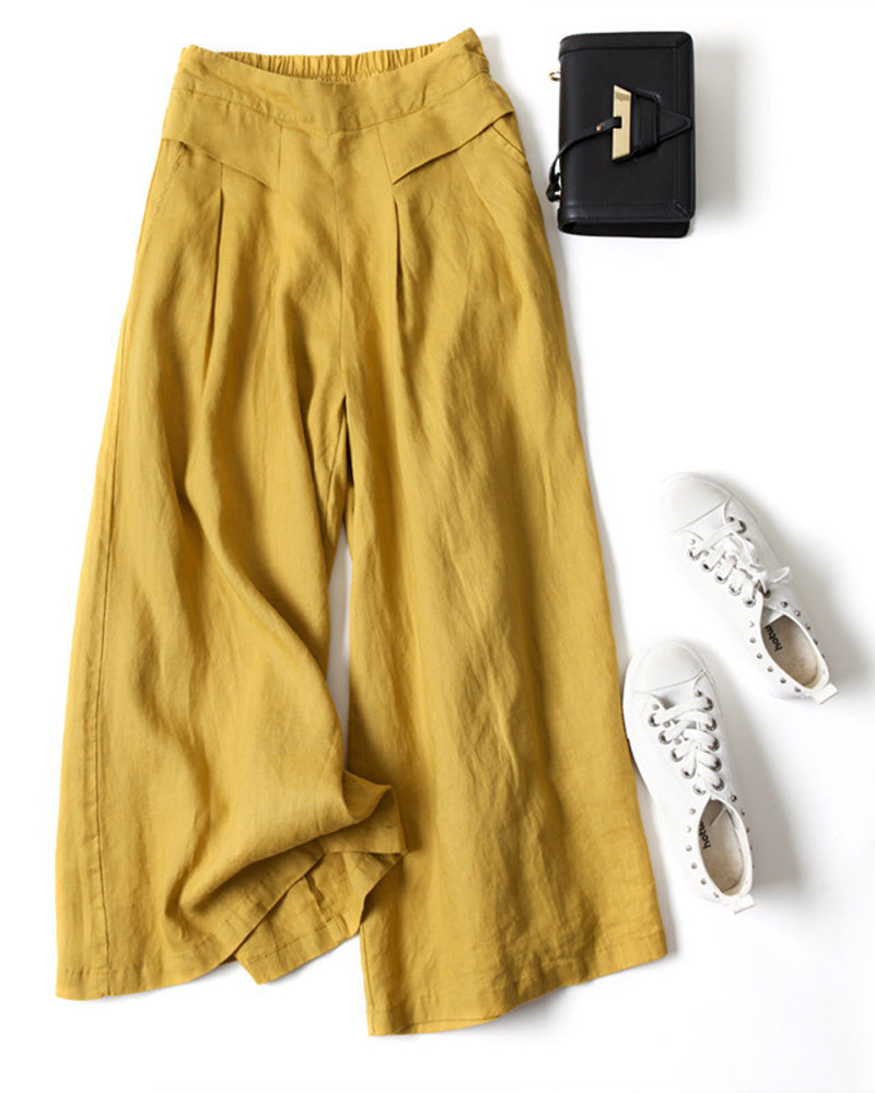 Broek Los Hoge Taille Slankmakend Ingekort