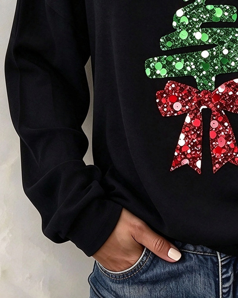 Top Asymmetrische Band Kerstboom Cold Shoulder