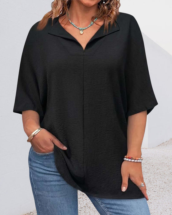 Blouse Los Effen Kleur Korte Mouw