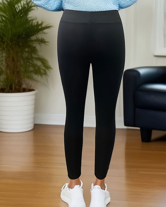 Broek Hoge Taille Rits Leer