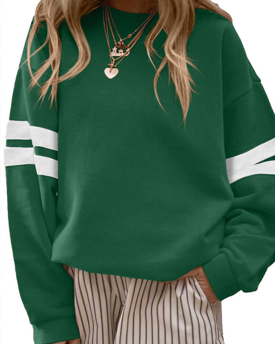 Color-Block Lange Mouw Ronde Hals Sweatshirt