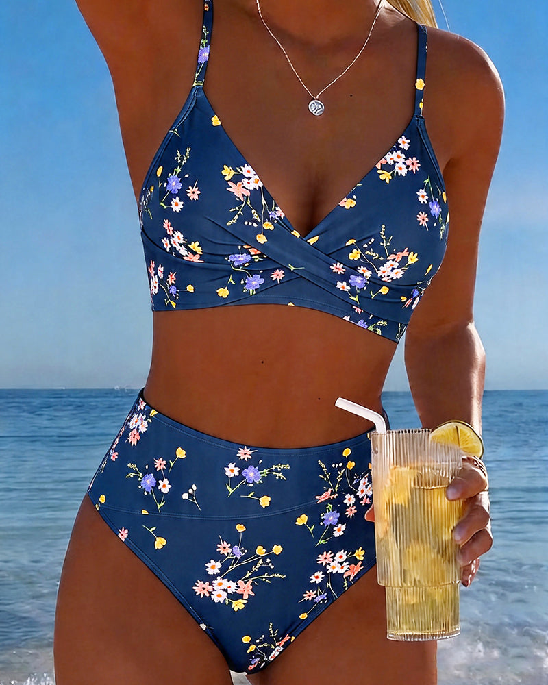 Bikini Sexy Kruislingse Bloemenprint