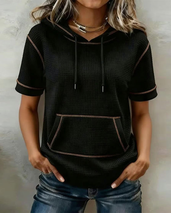 T-shirt Casual Met Trekkoord Zak