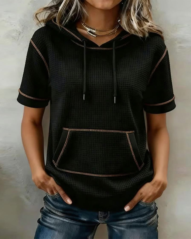 T-shirt Casual Met Trekkoord Zak