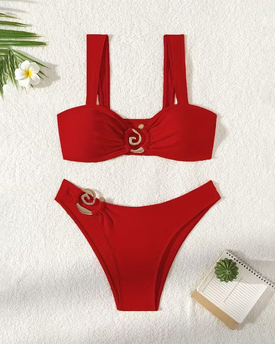 Bikini Metalen Gesp Gespleten Sexy