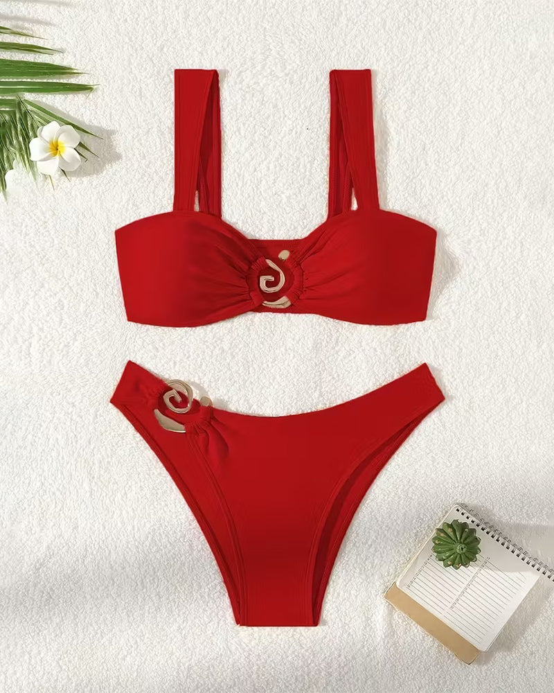 Bikini Metalen Gesp Gespleten Sexy