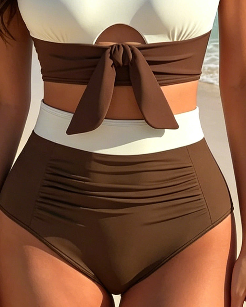 Vakantie Bikini U-hals Kleurblok