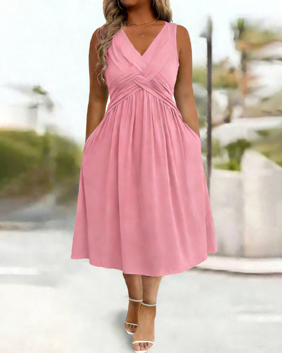 Jurk Effen Kleur Zak Twist Tank