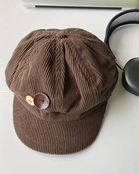 Unisex Vintage Achthoekige Baret