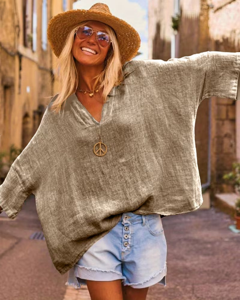 Top Casual Wijdvallend V-Hals