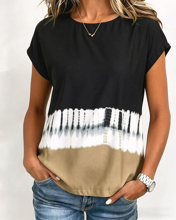 T-Shirt Gradientprint Casual Korte Mouwen