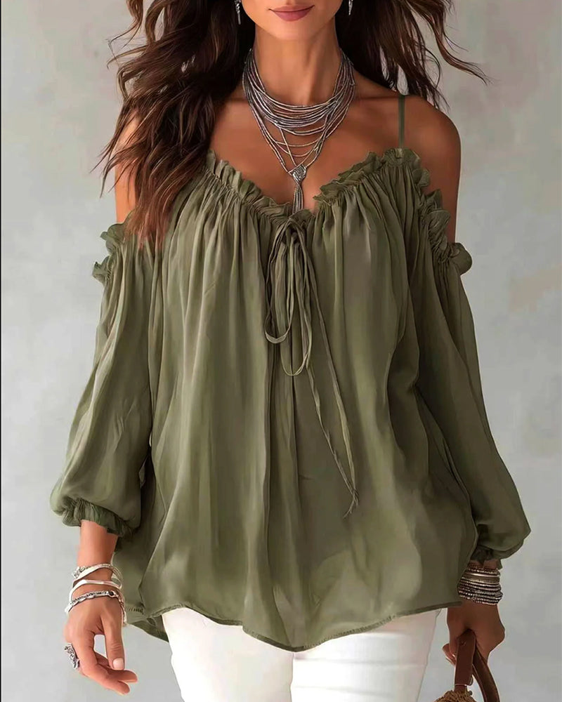 Blouse Ruffle Bandjes Off-Schouder