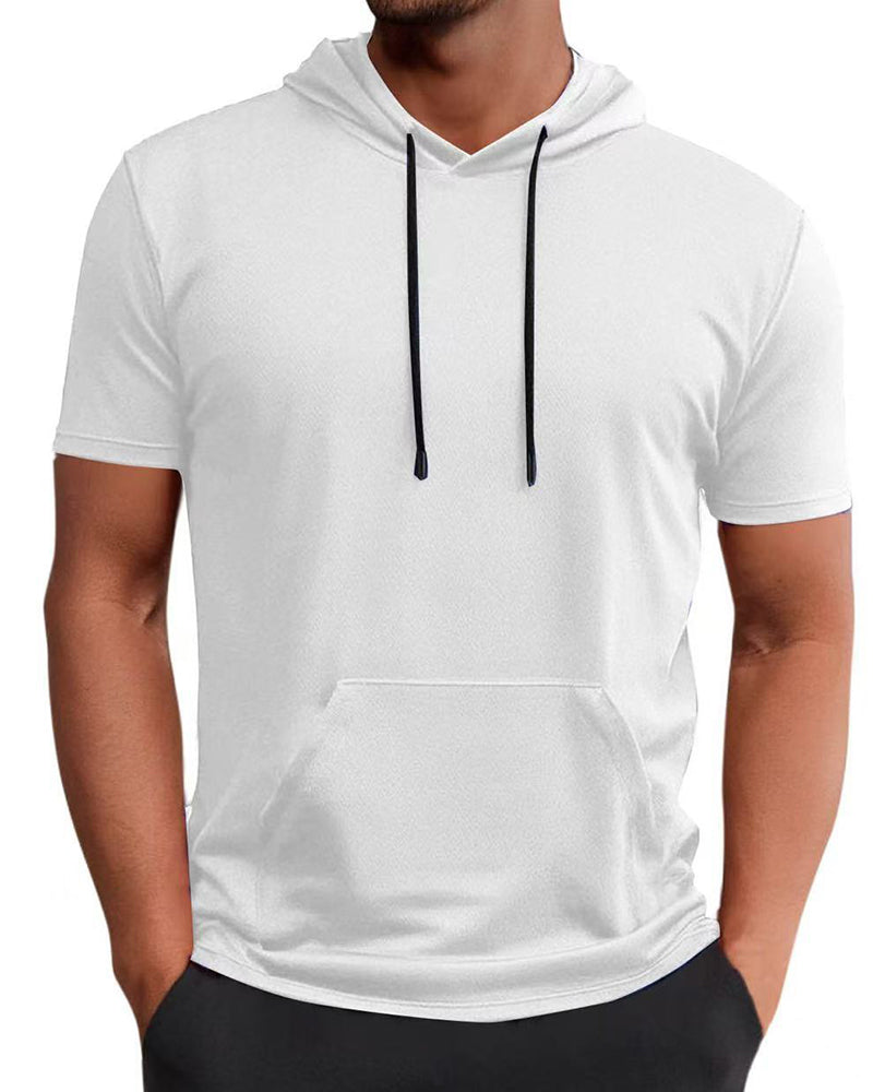 T-Shirt Capuchon Snel Droog Korte Mouw