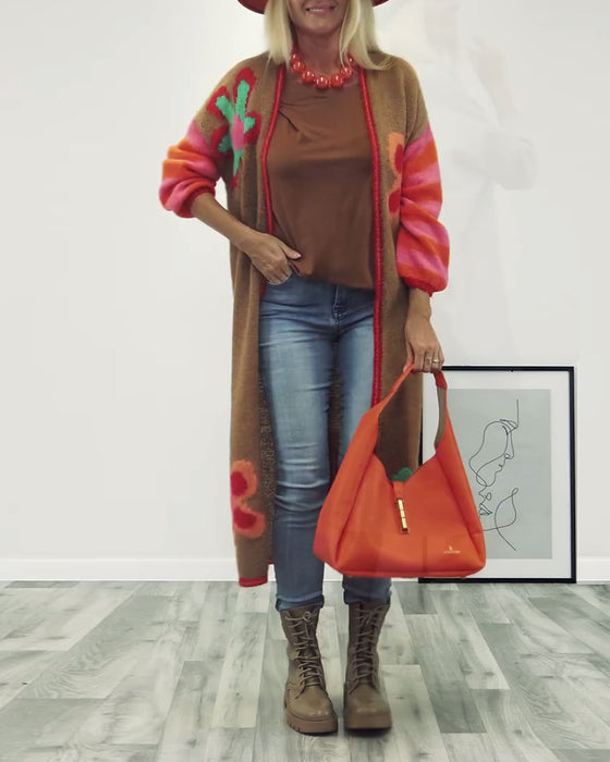 Casual lang vest met bloemenpatroon