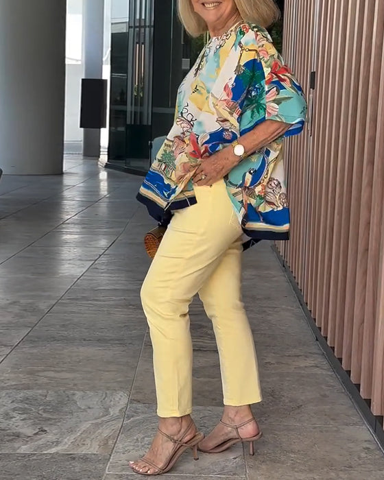 Blouse Vleermuismouw Print