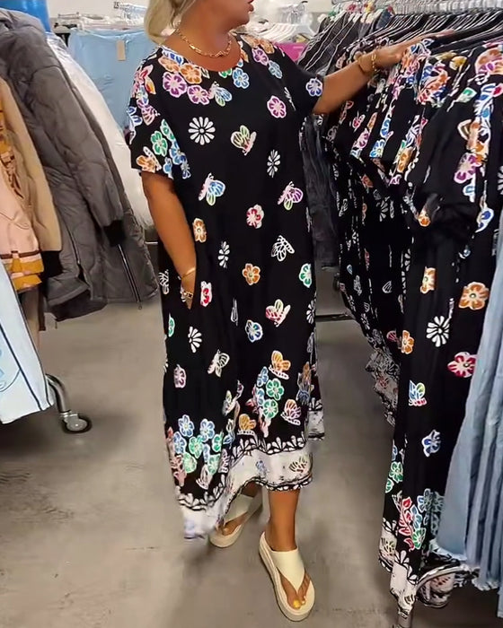 Jurk Oversized Los met Print