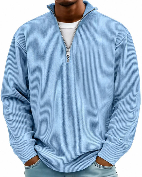 Heren Sweatshirt Rits Kraag Lange Mouw