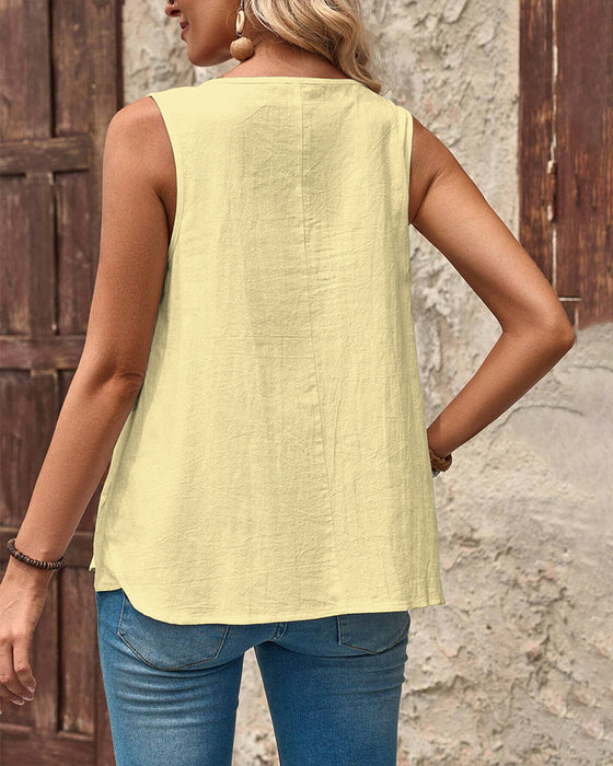 Tank Top Mouwloos Eenvoudig Bedrukt