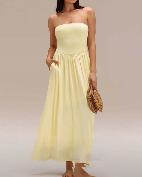 Jurk Convertible Mouwloos Taille-Cinchend