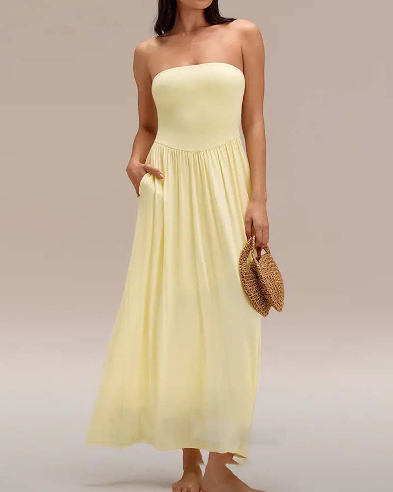 Jurk Convertible Mouwloos Taille-Cinchend