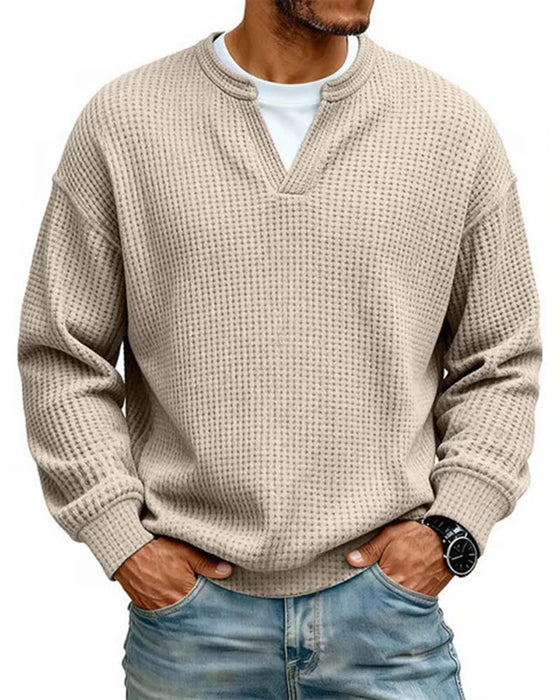 Sweatshirt Heren Ronde Hals Nep Gelaagd