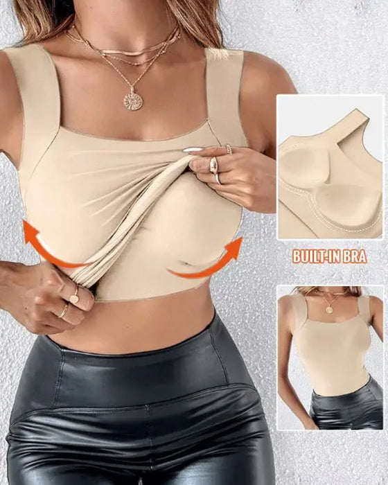 Tanktop Aminozuur Afwerking Ingebouwde Bh