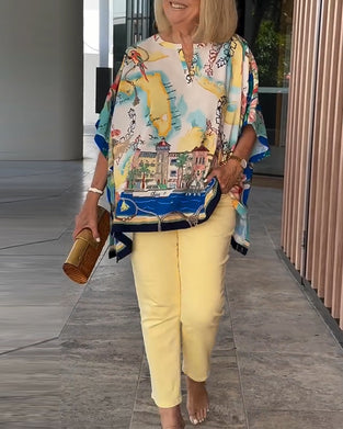 Blouse Vleermuismouw Print