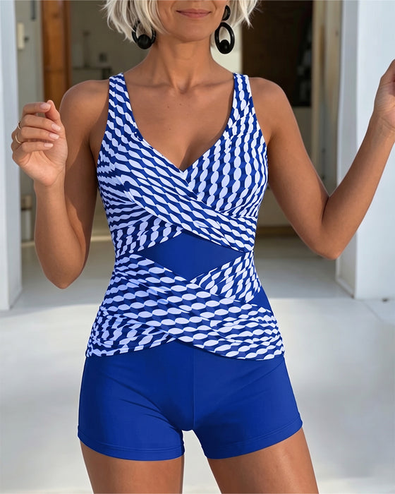 Tankini Geometrische Print Kruisontwerp