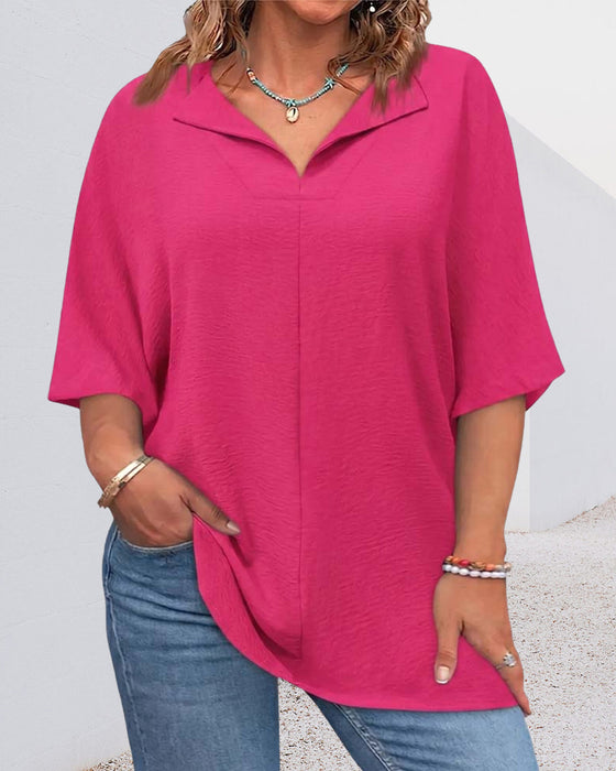 Blouse Los Effen Kleur Korte Mouw