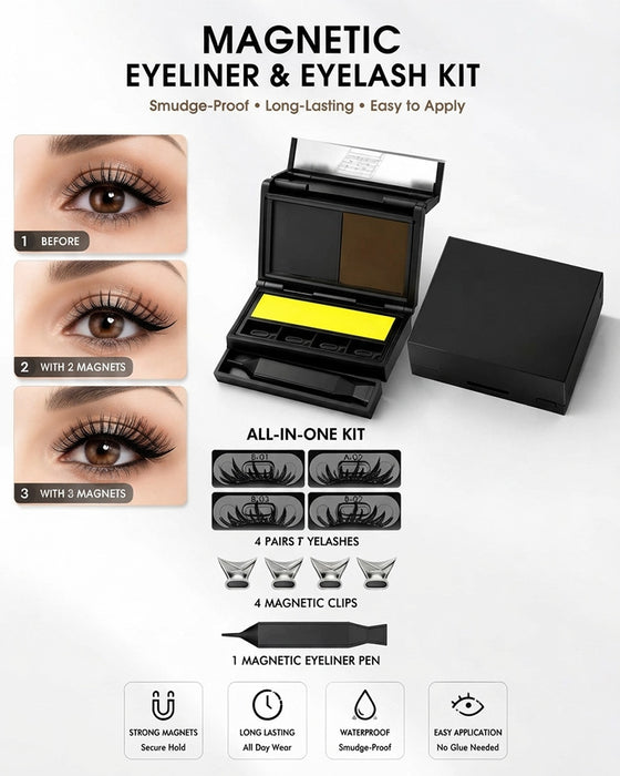 Kit 3-En-1 Eyelineur Et Tampon À Cils
