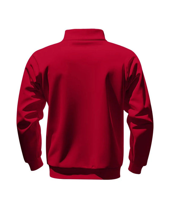 Sweatshirt Effen Kleur Staande Kraag Rits