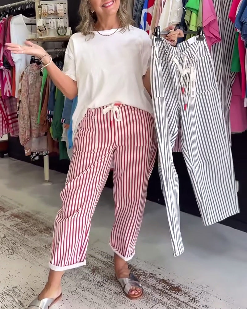 Broek Casual Zak Gestreept