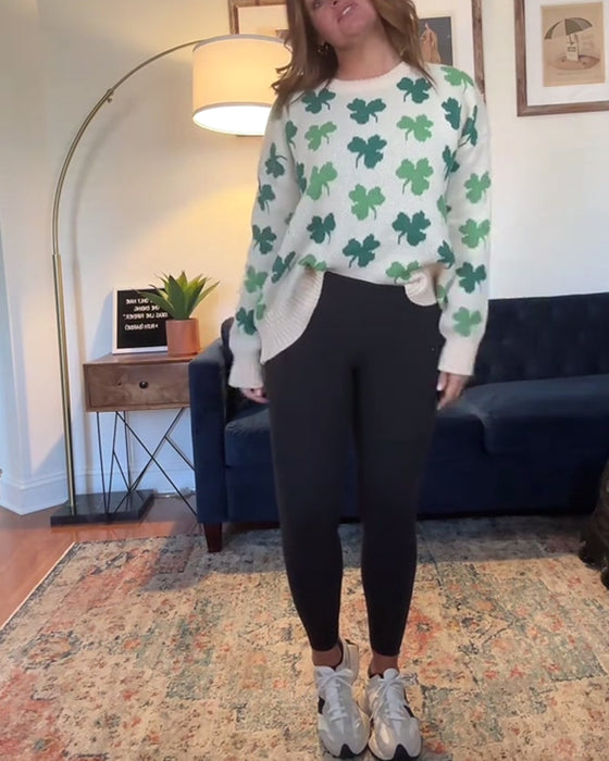 Trui casual ronde hals geluk