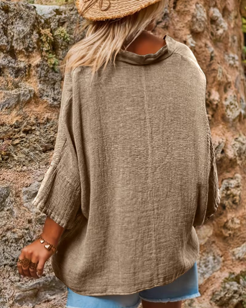 Top Casual Wijdvallend V-Hals