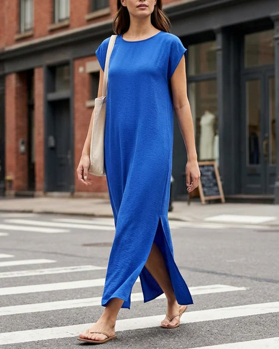 Jurk Midi Lengte Split Los