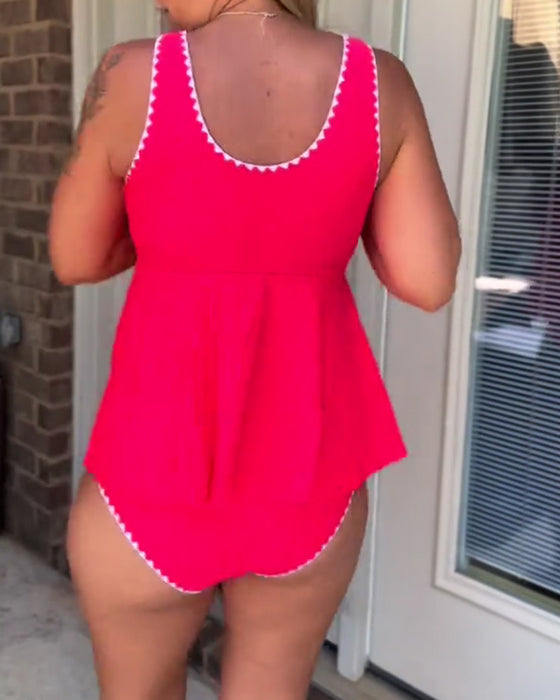 Tankini Stijlvol Contrast Driehoek