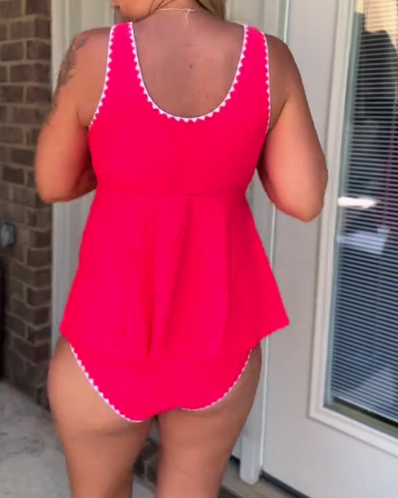 Tankini Stijlvol Contrast Driehoek