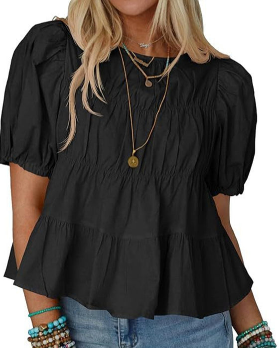 Blouse Pofmouw Loose-Fit Ruche