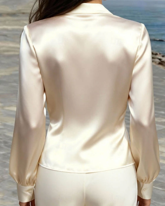 Blouse Mode Diepe V Verfijnd