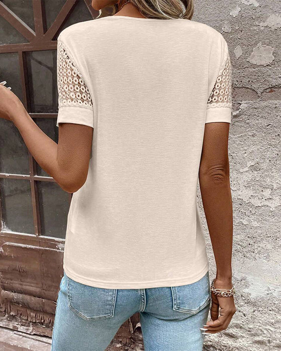 T-Shirt V-hals Kant