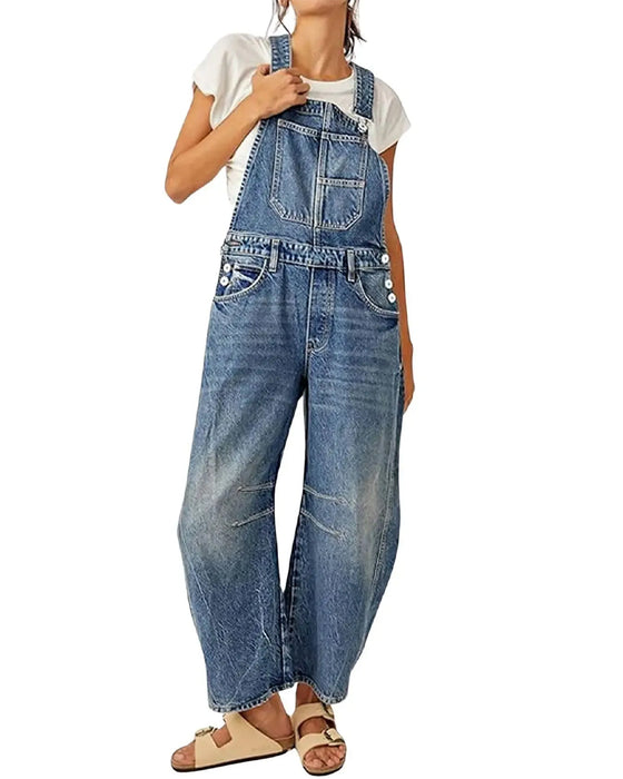 Jumpsuit Met Zakken En Bretels Van Denim