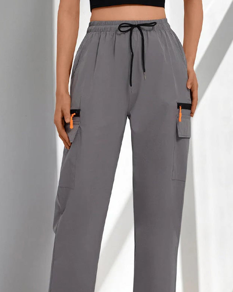 Pants Koord Los Casual Cargo