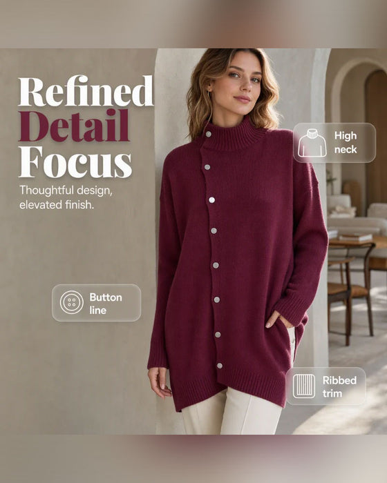 Cardigan Turtleneck Enkel Knoopsluiting