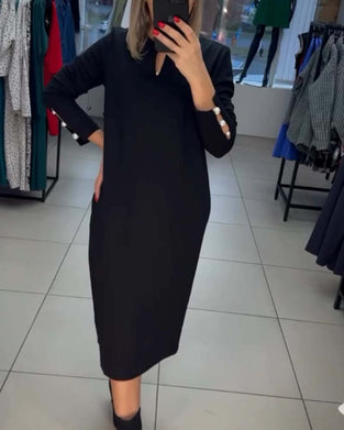 Elegante jurk met parelknopen