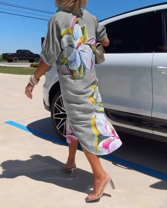 Losse casual jurk met bloemenprint