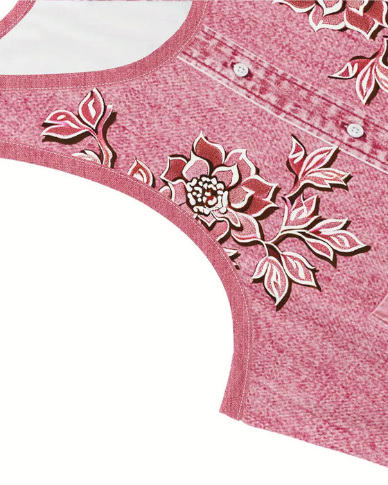 Jurk Mouwloos Imitatie Denim