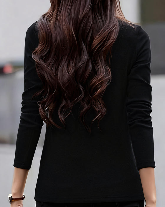 Top Slim Fit Geplooid Lange Mouw